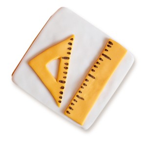 Ciastko lukrowane Ciastko lukrowane Kwadrat Ekierka i linijka