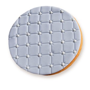 Ciastko lukrowane Koło pikowane błękitne