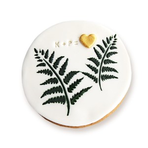 Ciastko lukrowane Koło Paprotki złote serduszko 