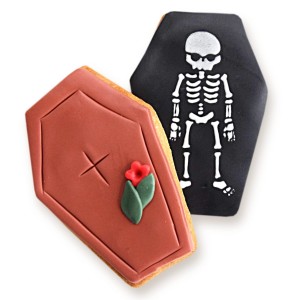 Zestaw 2 ciastek Trumna i Kościotrup, w torebce