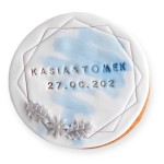 Ciastko lukrowane Koło Geometria Heksagon Srebro Silver