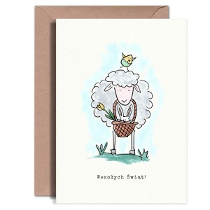 Kartka Okolicznościowa - BARANEK Z KOSZYKIEM