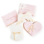 Zestaw 5 ciastek lukrowanych Alba i skrzydełka róż 