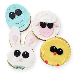 Zestaw lukrowanych ciasteczek na Wielkanoc (4 sztuki) Śmieszne Zwierzaki