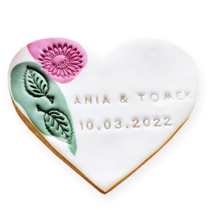 Ciastko lukrowane Serce Kolory i tłoczenia