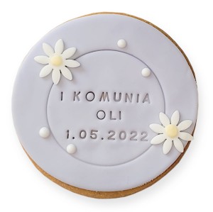 Ciastko lukrowane Koło Obręcz i kwiatki