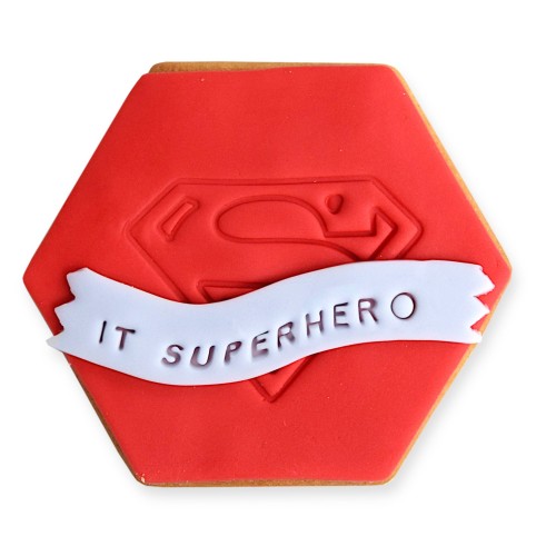 Ciastko lukrowane Heksagon It Super Hero
