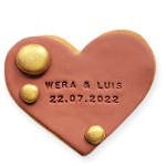 Ciastko lukrowane Serce Bubbles Gold 1