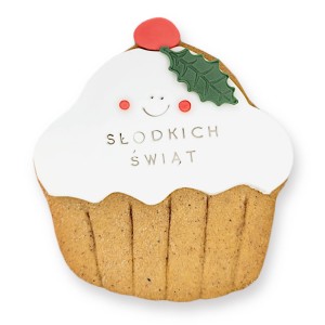 Ciastko lukrowane Babeczka z ostrokrzewem 