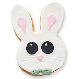 Ciastko lukrowane Głowa zajączka z dużymi oczkami (XL)