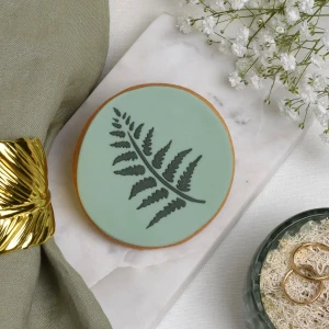 Ciastko lukrowane z motywem roślinnym Koło Botanica 15