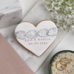 Ciatko lukrowane Serce ze srebrnymi listkami Silver