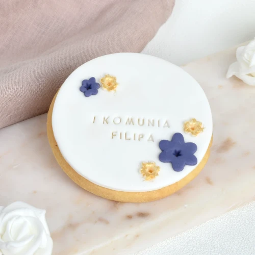 KUKI-W2008 Ciastko lukrowane z kwiatkami Granat i złoto Koło sq1200 LQW.webp