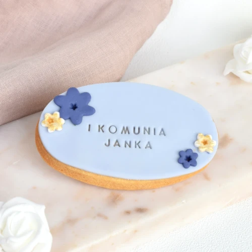 KUKI-W2010 Ciastko lukrowane z kwiatkami Granat i złoto Owal Błękitne sq1200 LQW.webp