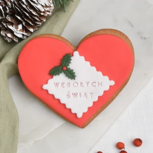 Ciastko lukrowane Serce z łatką i Ostrokrzewem Klasyk