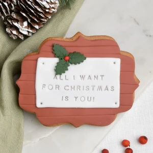 Ciastko lukorwane Tabliczka drewniana z tekstem