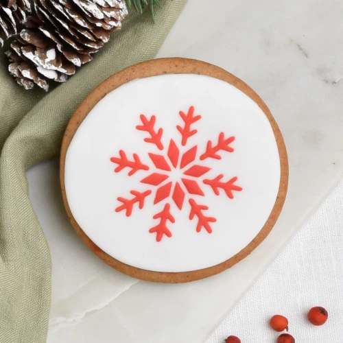 KUKI-W2039 Ciastko lukrowane Koło białe Śnieżynka.webp