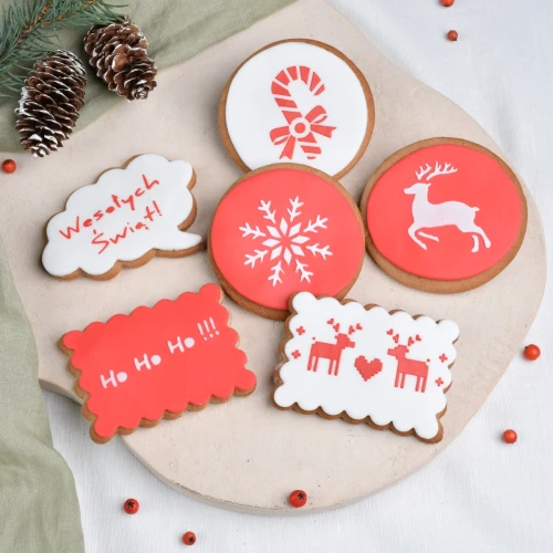 KUKI-R2073 Zestaw 6 świątecznych ciastek Symbole Czerwony.webp