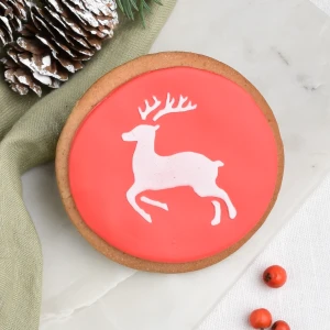 Ciastko lukrowane Koło Świąteczne Symbole Renifer 