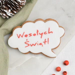 Ciastko lukrowane Chmurka Wesołych Świąt  Symbole