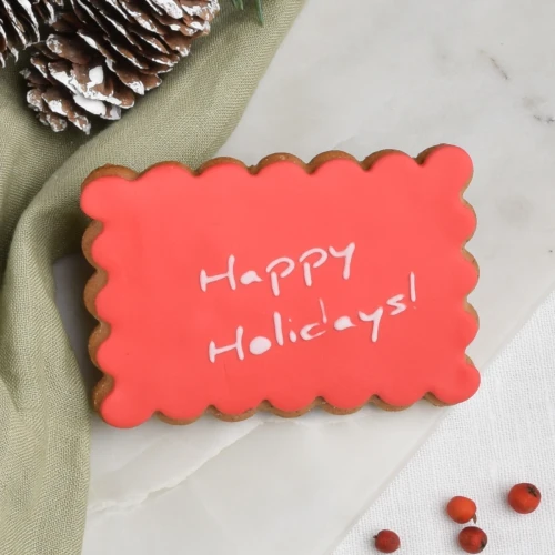 KUKI-W2050 Ciastko lukrowane Herbatnik czerwony Happy Holidays.webp