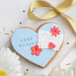 Ciastko lukrowane Serce Kalendarz Dzień Dziadka 