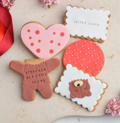 Zestaw śmiesznych ciasteczek na walentynki
