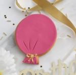 Ciastko lukrowane Balon ze złotą kokardką