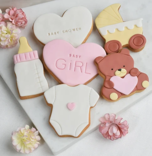 Ciasteczka lukrowane na Baby Shower, it's a Girl!