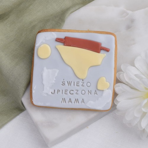 KUKI-W2168B Ciastko lukrowane Świeżo upieczona mama szare.jpg