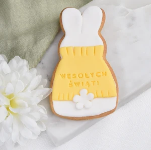 Ciastko lukrowane Zajączek w żółtym sweterku