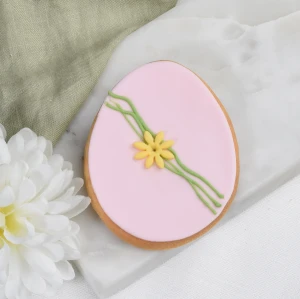 Ciastko lukrowane Pisanka Zielone Gałązki Róż