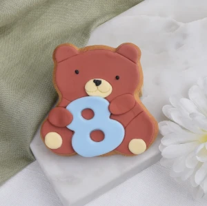 Ciastko lukrowane Miś z cyferką