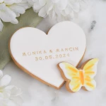 Zestaw ciasteczek Serce i mini motylek żółty