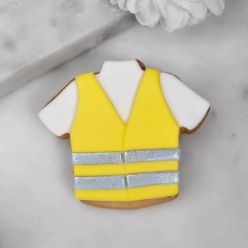 Ciasteczko kamizelka BHP.