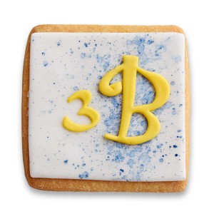 Ciastko lukrowane KWADRAT-KARTKA Z KLEKSTEM & KLASA, w torebce