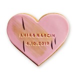 Ciastko lukrowane SERCE-SOPHIE BRZOSKWIANIA & ZŁOTO