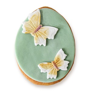 Ciastko lukrowane Jajko oliwkowe ze złotymi motylami