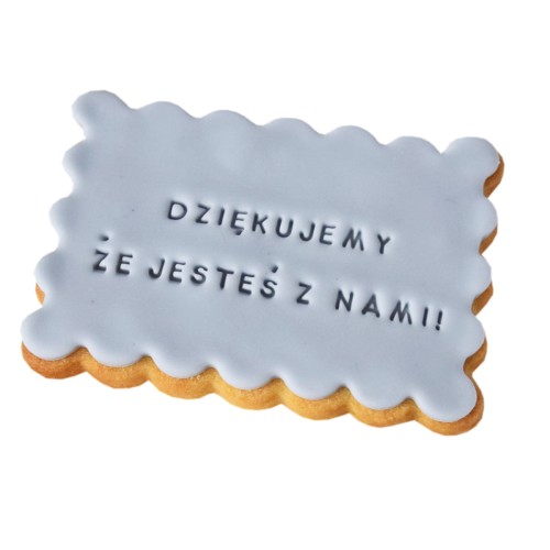Ciastko z personalizowanym napisem.